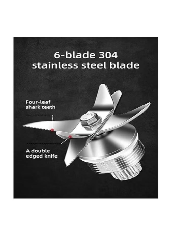 سيلفر كريست خلاط سيلفر كريست  بقدرة 4500واط لتكسير الثلج 6 شفرات حادة ومرفق مطحنة إضافية لتحضير كل ما تشتهي محضرة طعام وعصارة سموذي بلون أنيق – أحمر/أسود - Image 4